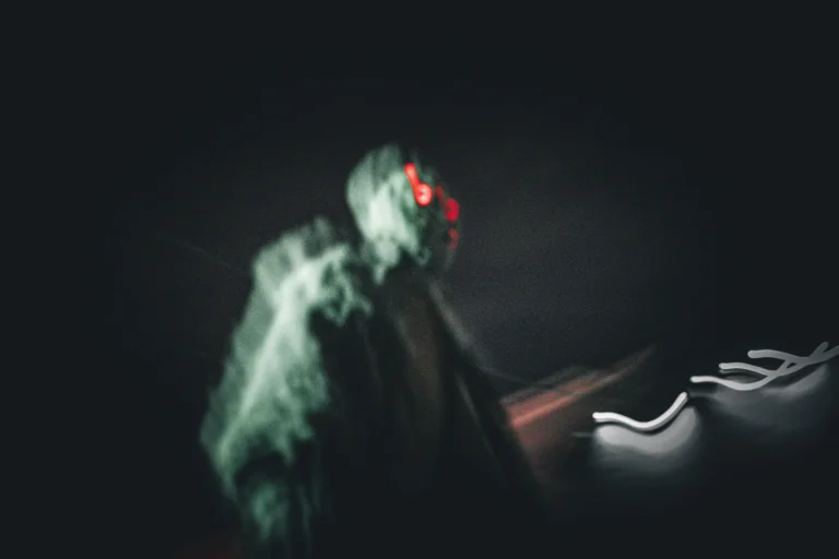 Costumed character in motion blur at Fright Kingdom