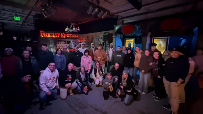 Nashoba Springs group photo inside Fright Kingdom